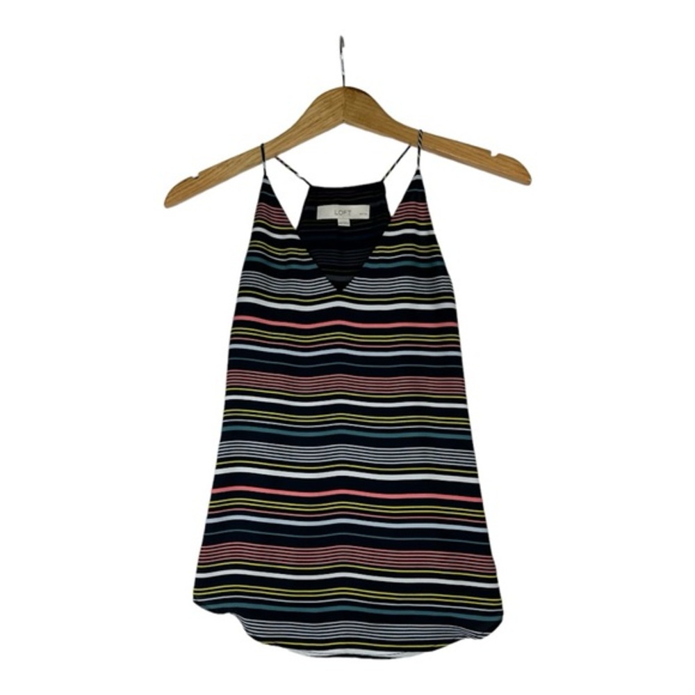 LOFT navy flowy striped tank size XXSP